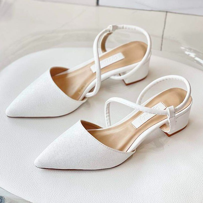 Giày Cao Gót 3p Nữ Merly 1047, Sandal Bít Mũi, Đế Vuông, Giày Công Sở Nữ, Giày Nữ Big Size 40 41 42 43
