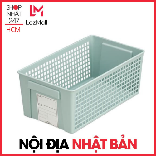 Giỏ đựng đồ đa năng dáng rộng màu xanh INOMATA nội địa Nhật Bản