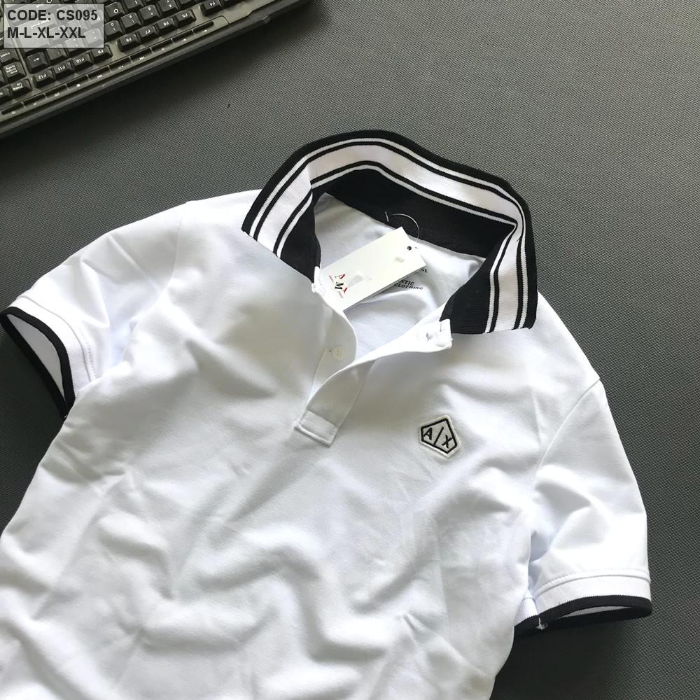 ÁO THUN NAM CỔ BẺ AX PHỐI BO