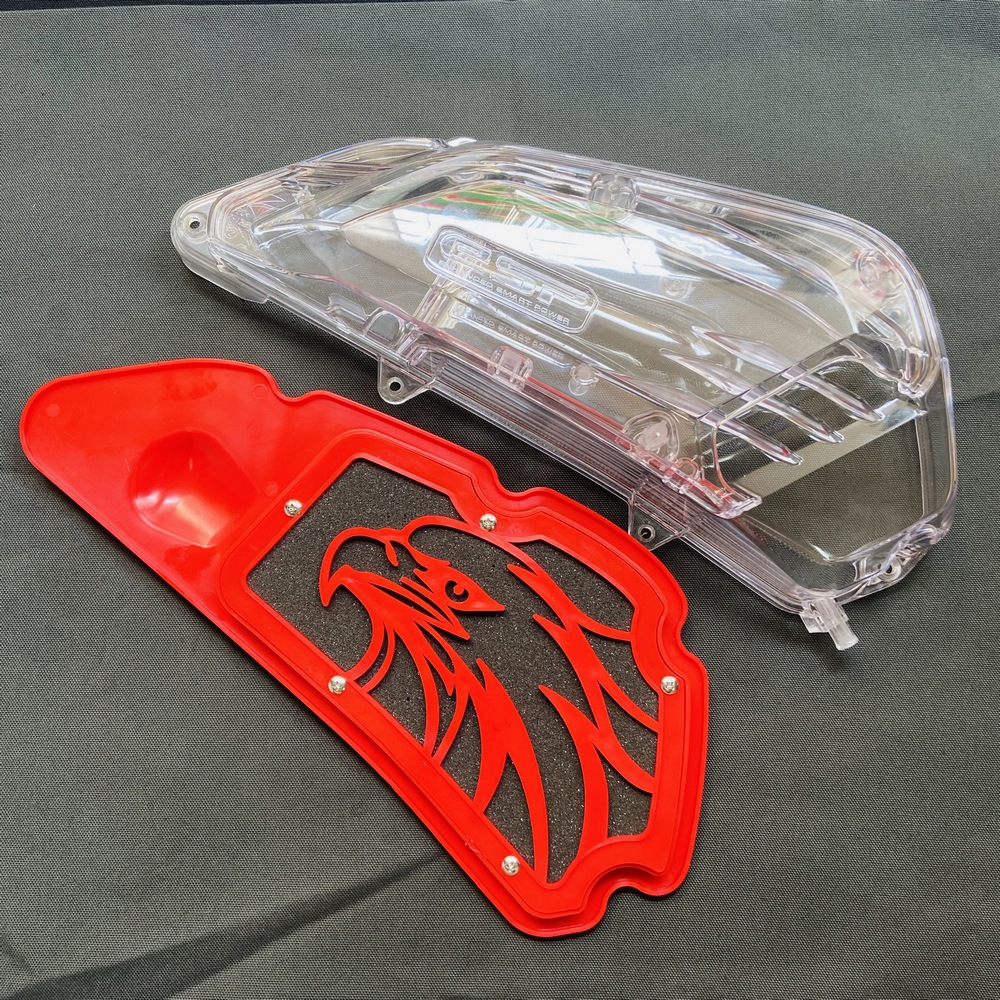 [HÀNG TRANG TRÍ] ỐP PÔ E TRONG SUỐT KÈM LỌC GIÓ ĐỘ ĐỎ TRANG TRÍ CHO XE SH 2017 ĐẾN SH 2020  CAO CẤP (MÀU TRẮNG TRONG)