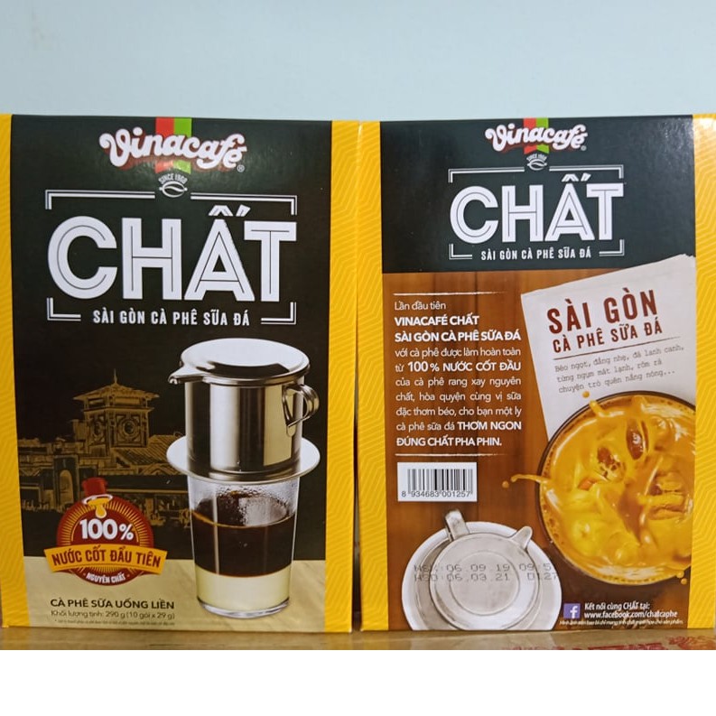 Cà phê chất Vinacafe hộp 10 gói 290g