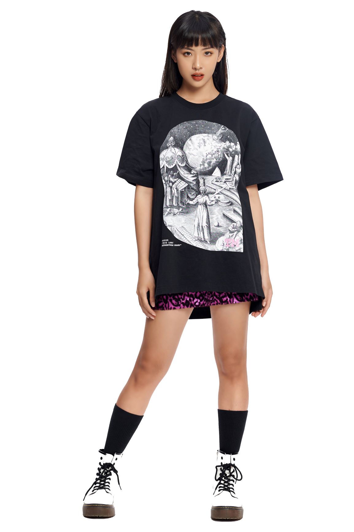 5THEWAY® /painting/ SQUARE TEE™ in BLACK aka Áo Thun ĐEN