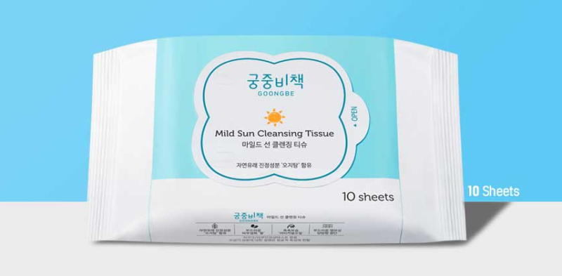 Khăn giấy tẩy trang Goongbe Mild Sun Cleansing Tissue 10 lá cao cấp