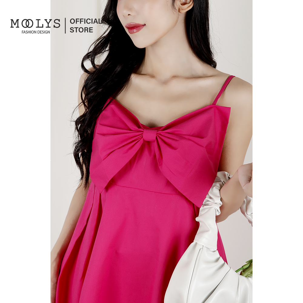 Đầm hai dây đính nơ dễ thương Moolys MD007