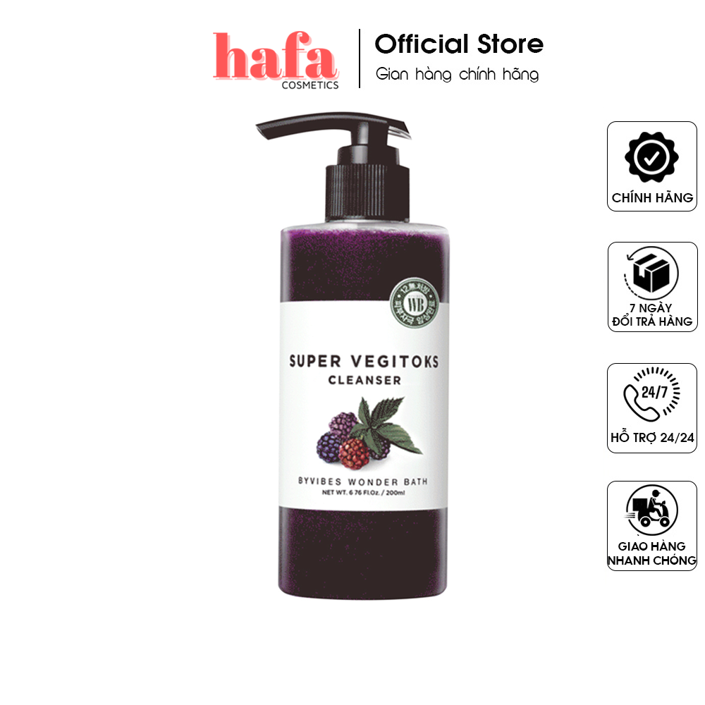 Sữa Rửa Mặt Rau Củ, Sủi Bọt Làm Sạch Sâu, Thải Độc Da Bybibes Wonder Bath Super Vegitoks Cleanser _ Bybibes Wonder Bath Chính Hãng