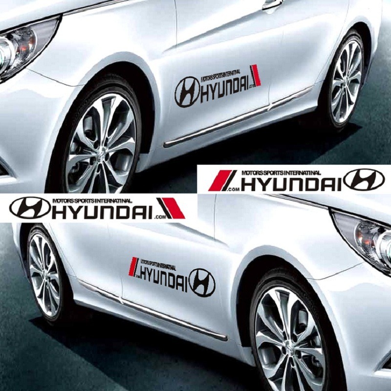 Bộ Tem HYUNDAI Phản Quang Dán Thân xe ô tô ( giá bán 2 tem )