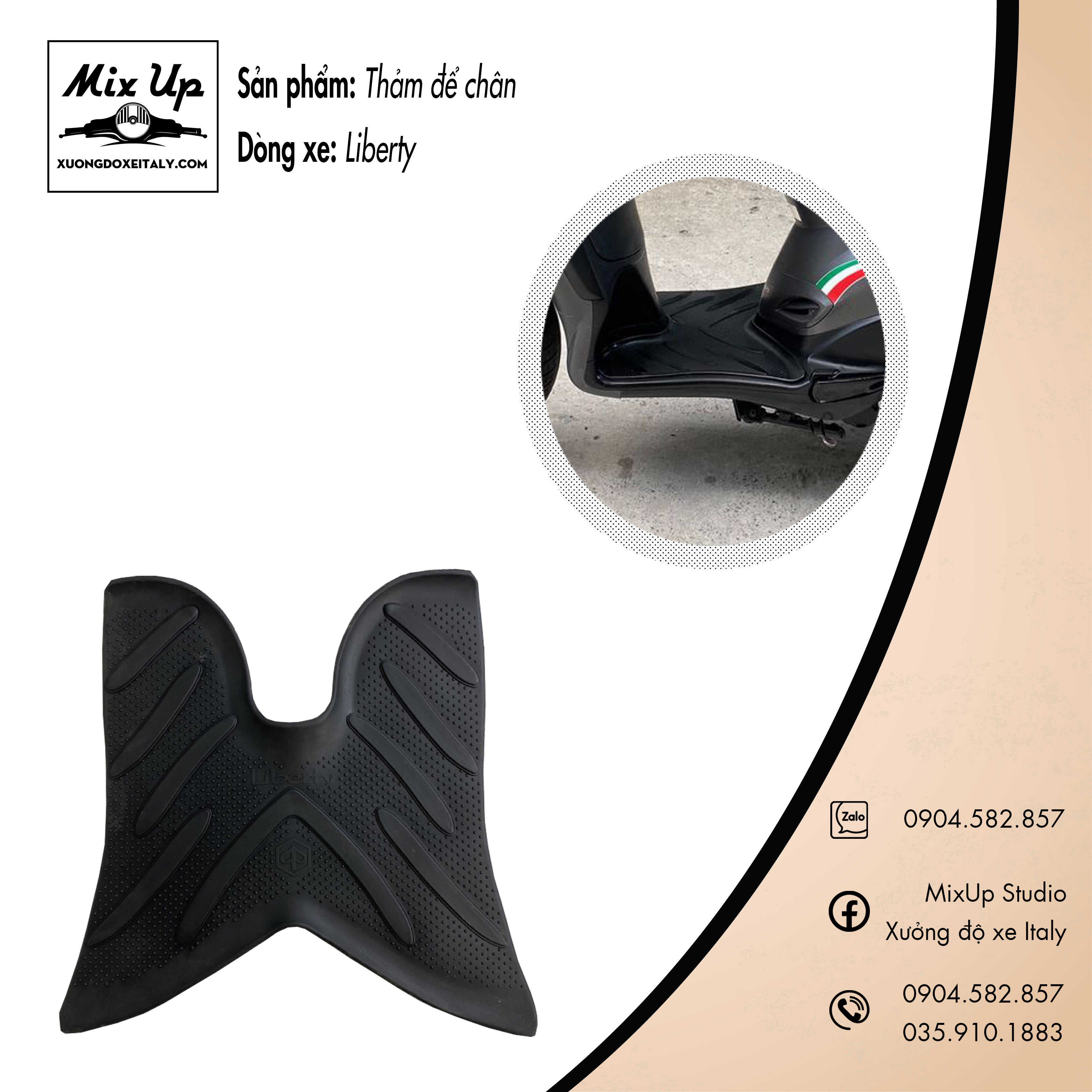 THẢM ĐỂ CHÂN XE VESPA/PIAGGIO CHÍNH HÃNG