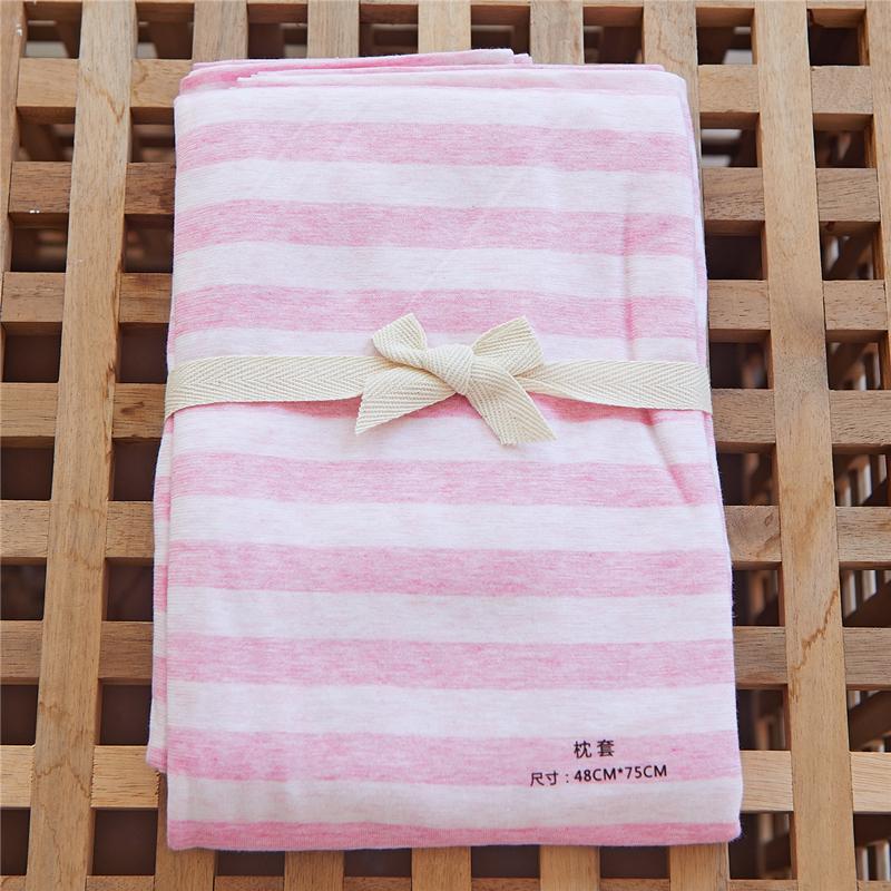 100% Cotton Giản Lược Vân Sọc Bông Dệt Kim Đơn Vỏ Gối Tân Cương Bông Thiên Trúc Màu Vỏ Gối 100% Cotton Trên Giường Với Sản Phẩm Hè