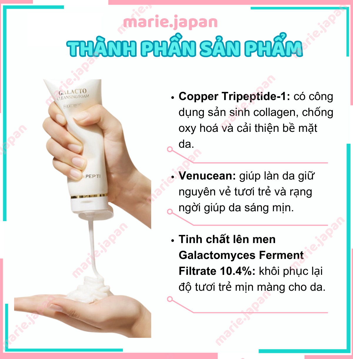Sữa Rửa Mặt Dr.Pepti Galacto Cleansing Foam 110ml