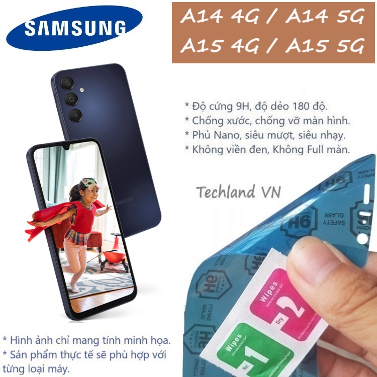 Cường Lực Phủ Nano Samsung A14 / A15 / A14 4G / A14 5G / A15 4G / A15 5G - Trong Suốt, Không Full Màn, Không Viền Đen
