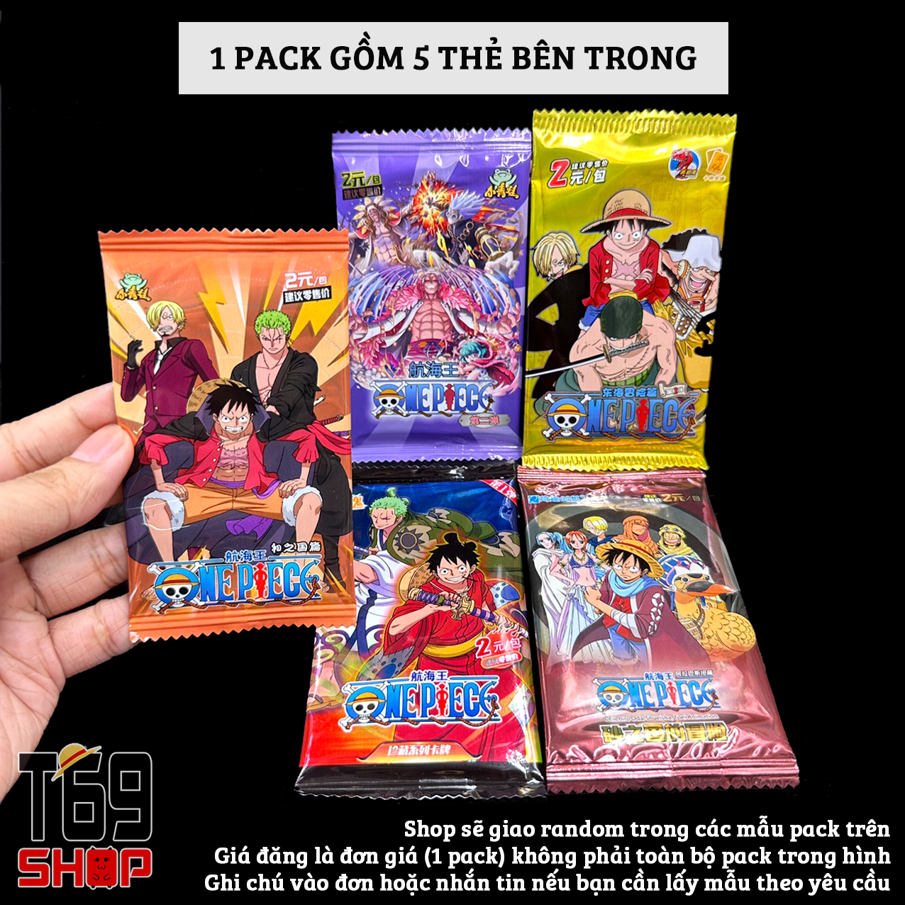 Pack nhân phẩm, gói thẻ nhân phẩm anime One Piece mẫu mới