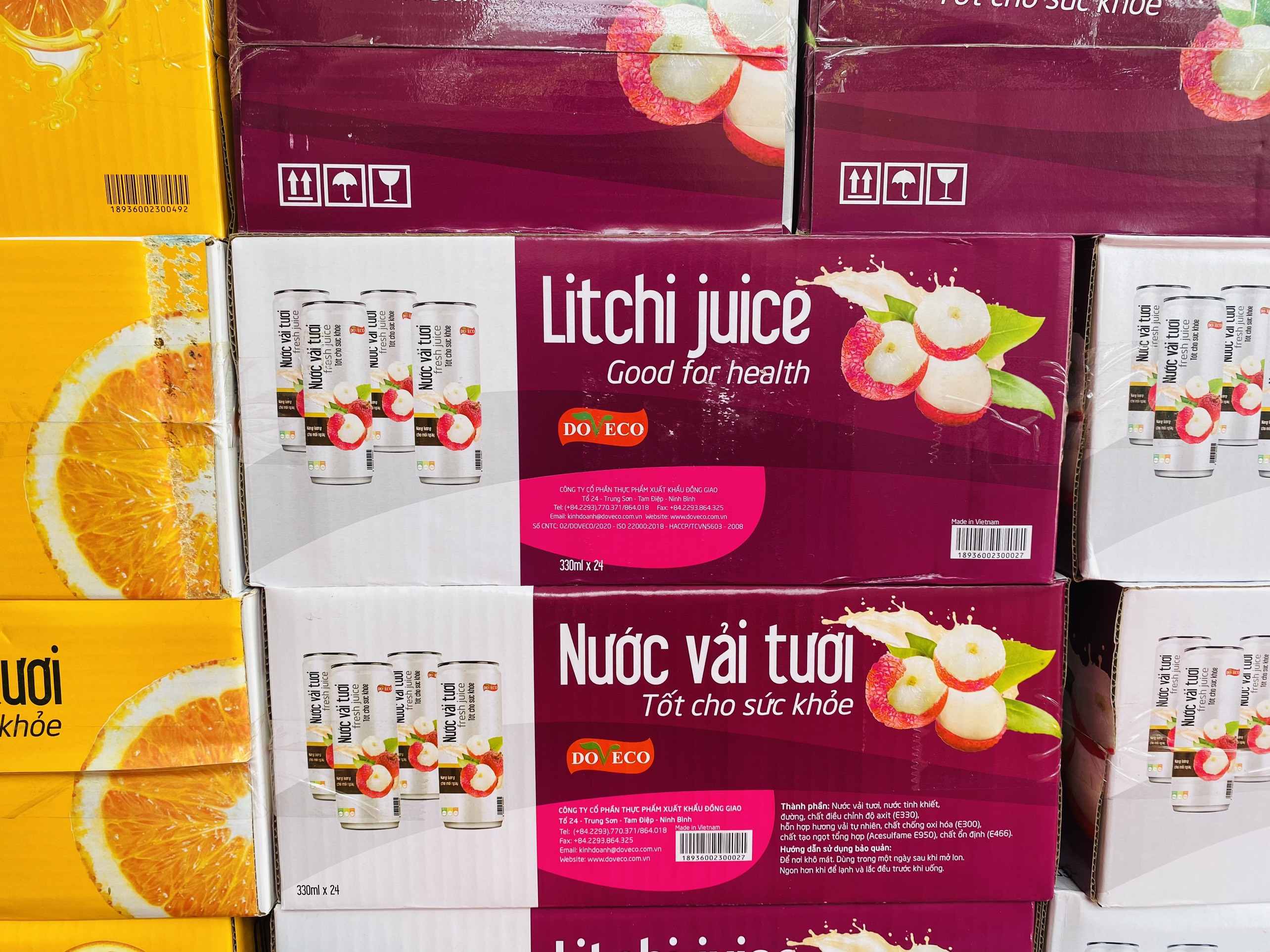 [HCM]Nước Vải đóng lon Doveco 330ml