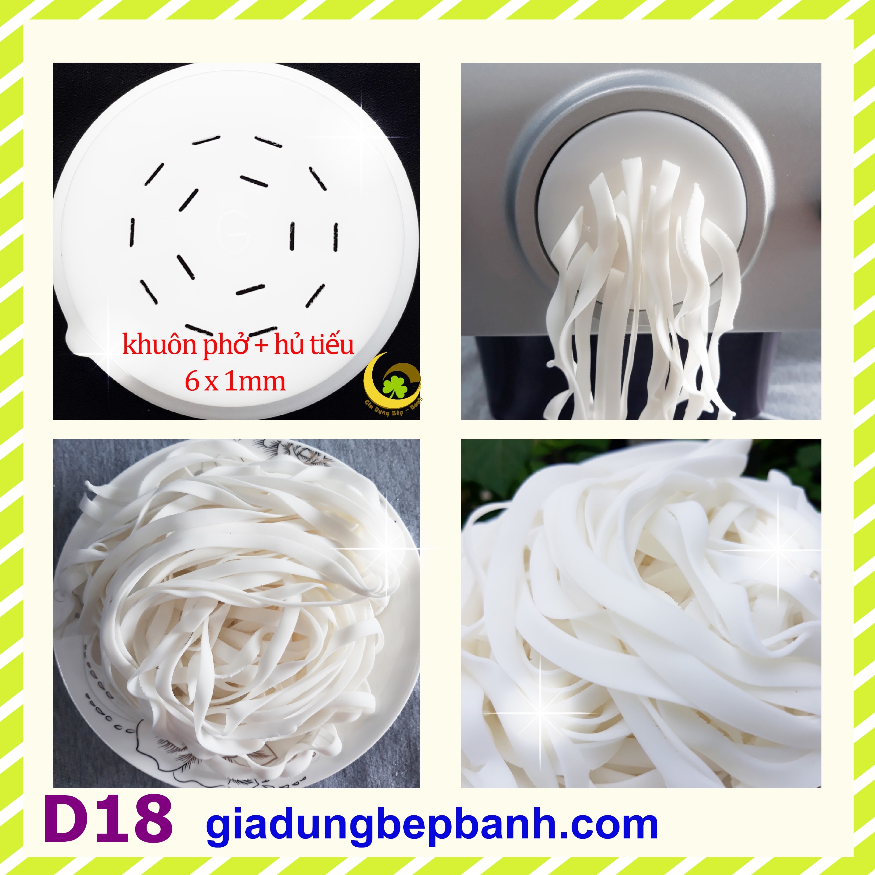 Khuôn làm phở, hủ tiếu, mì bản rộng, mì quảng, Pad Thái, bánh canh xắt, Udon dùng kèm máy làm mì Philips
