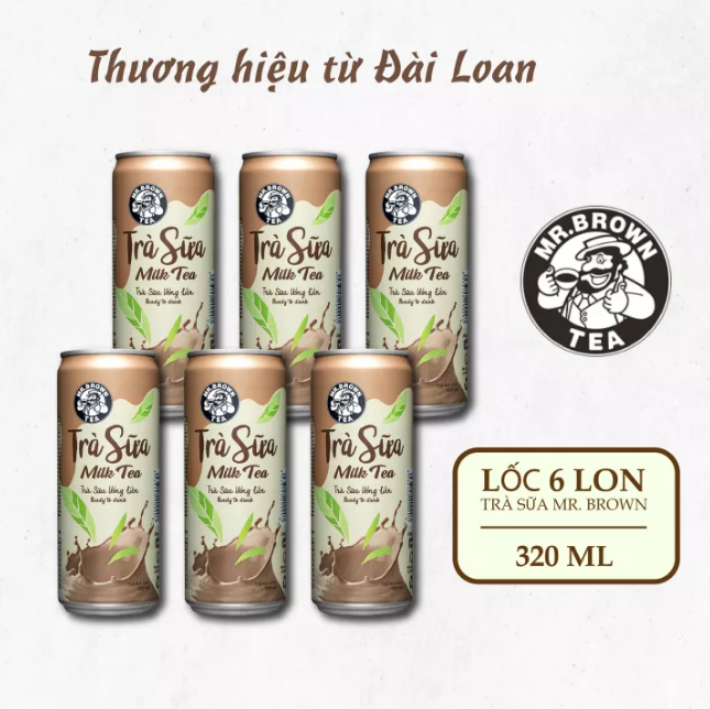 Combo 6 Lon Trà Sữa Mr.Brown 320Ml