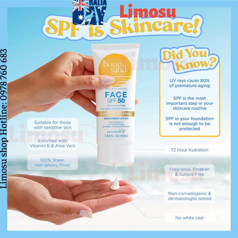 Kem chống nắng Bondi Sands SPF 50+ Úc (có bill, đi air)