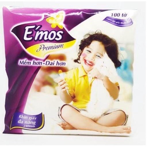 1 bịch khăn giấy vuông emos 3 lớp
