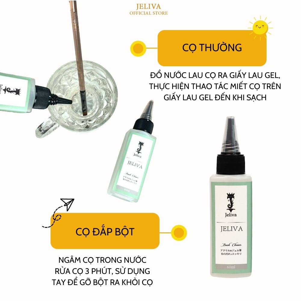 Nước rửa cọ nail Jeliva 60ml