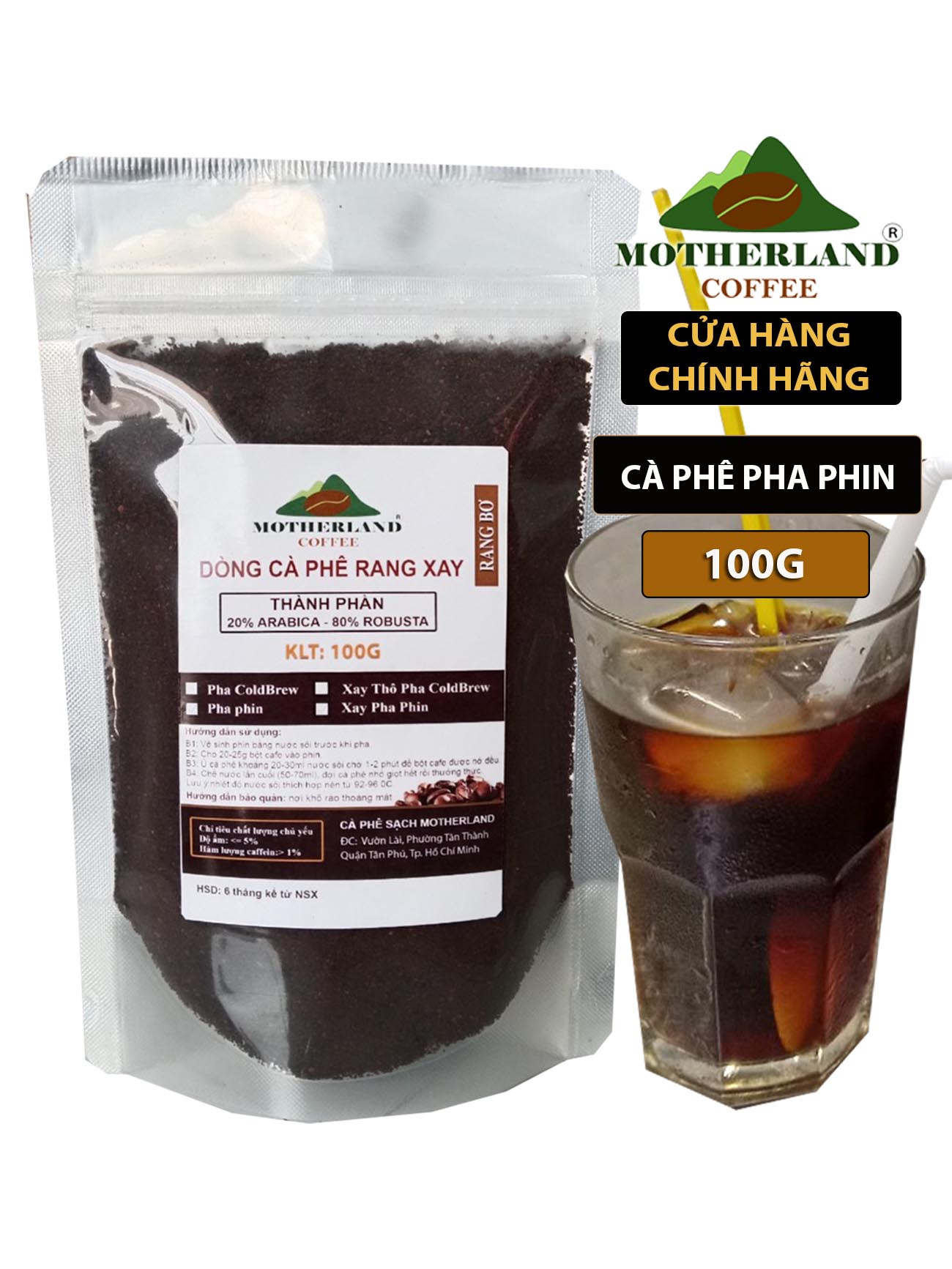 Cà phê rang bơ pha phin gói 100g