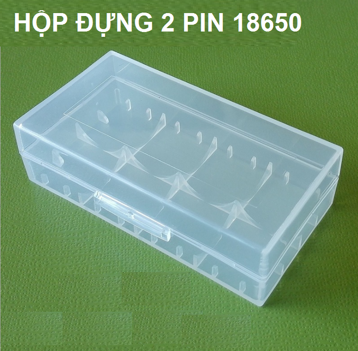 Hộp pin 18650 bằng nhựa đựng được 2 viên