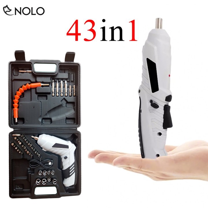 Sieuthidientu Bộ Máy Khoan Vặn Vít Pin Sạc 3,6V 43in1 Tuoyo Model TY01 Xoay Đảo Chiều Có Kèm Đầu Nối Dài Mũi Vít