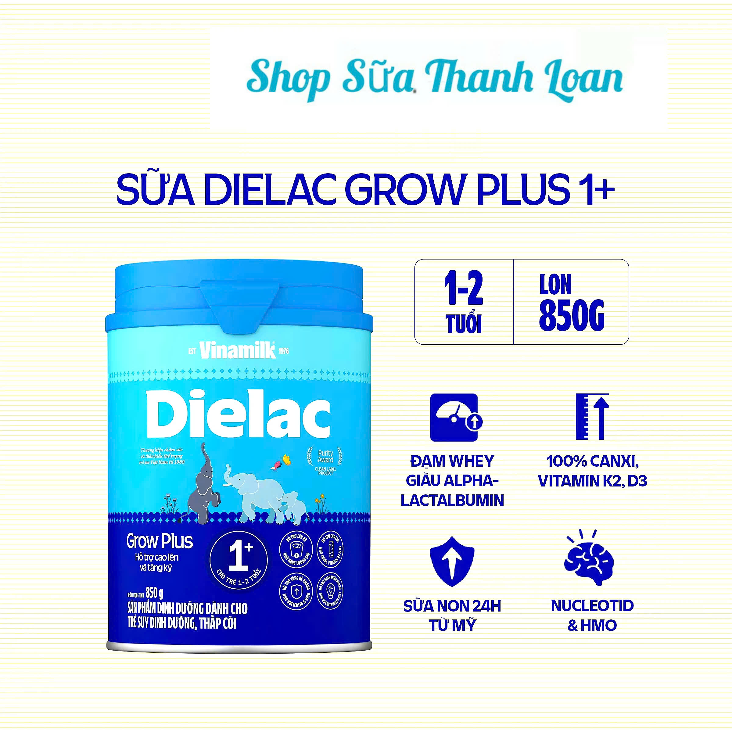 (Expiration Date August 2027) (New Model) Dielac Grow Plus 1+ Ht Powdered Milk 850g Colostrum (for Children 1 - 2 Years Old).