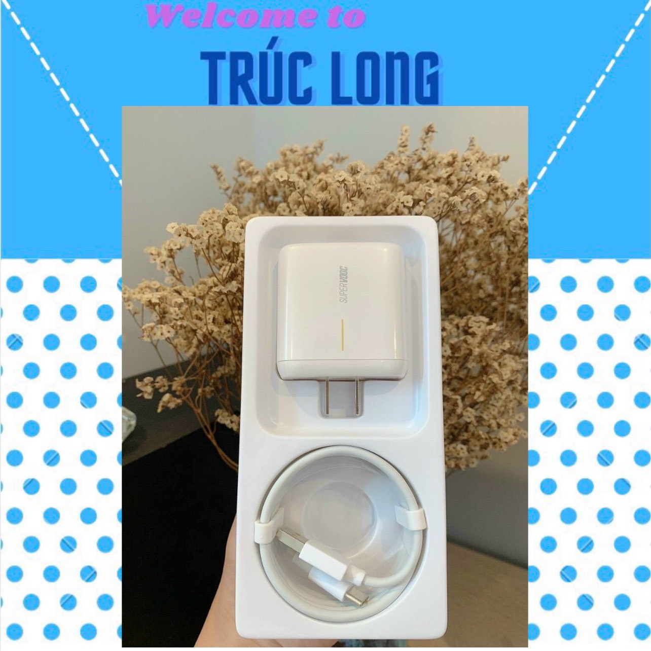 Bộ sạc siêu nhanh Super Vooc 6A 65W Chân TypeC