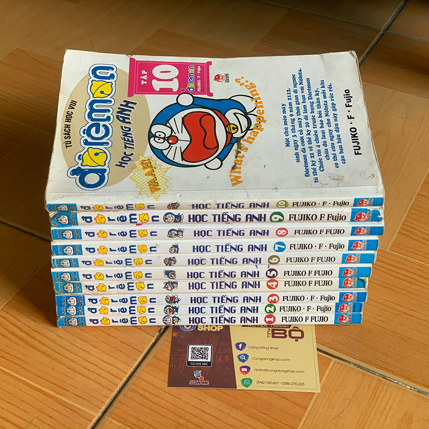 Truyện Doremon học tiếng anh song ngữ trọn bộ 10 tập - Sách truyện Full bộ