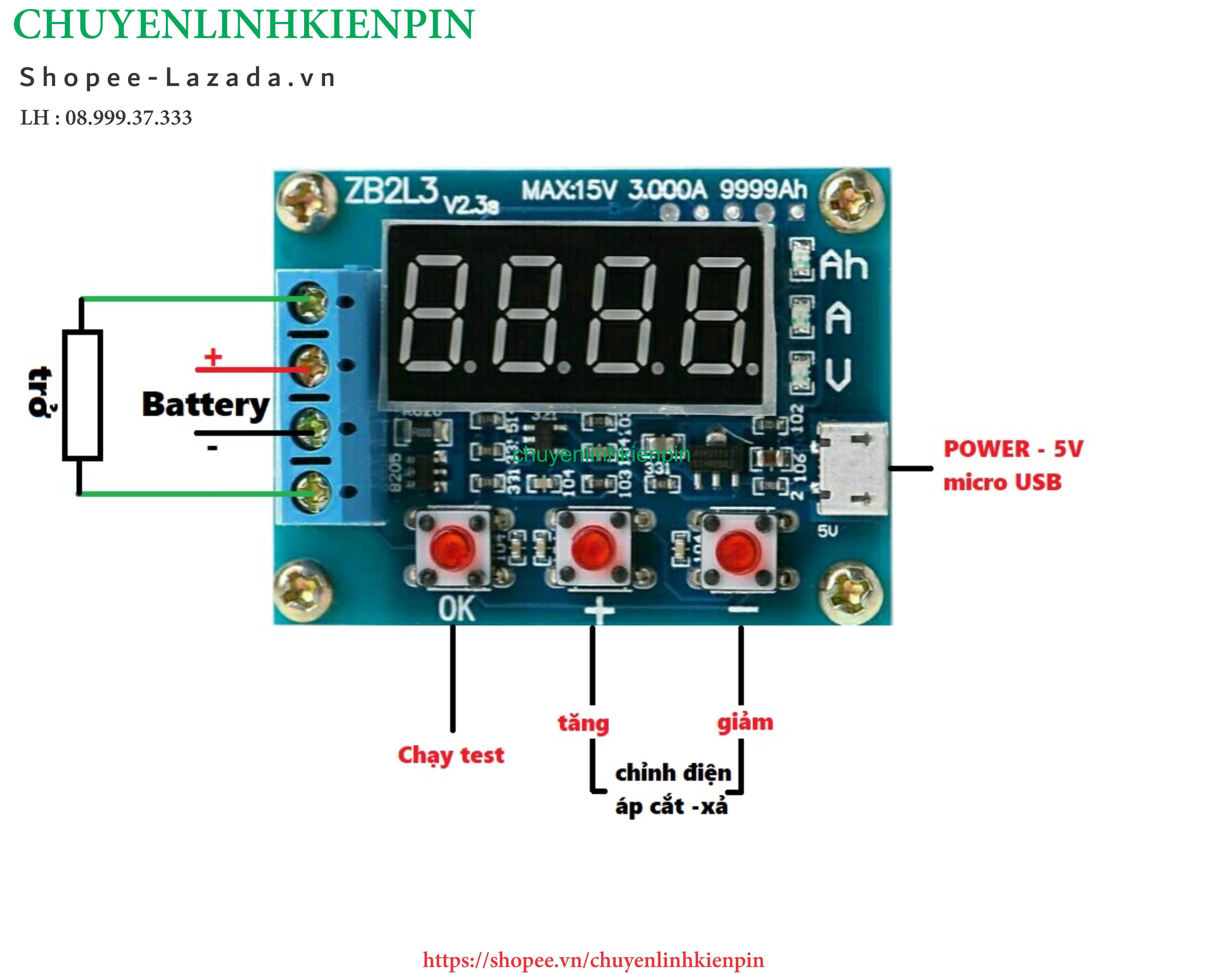Mạch test dung lượng Pin và Acquy  ( BL64 117 )