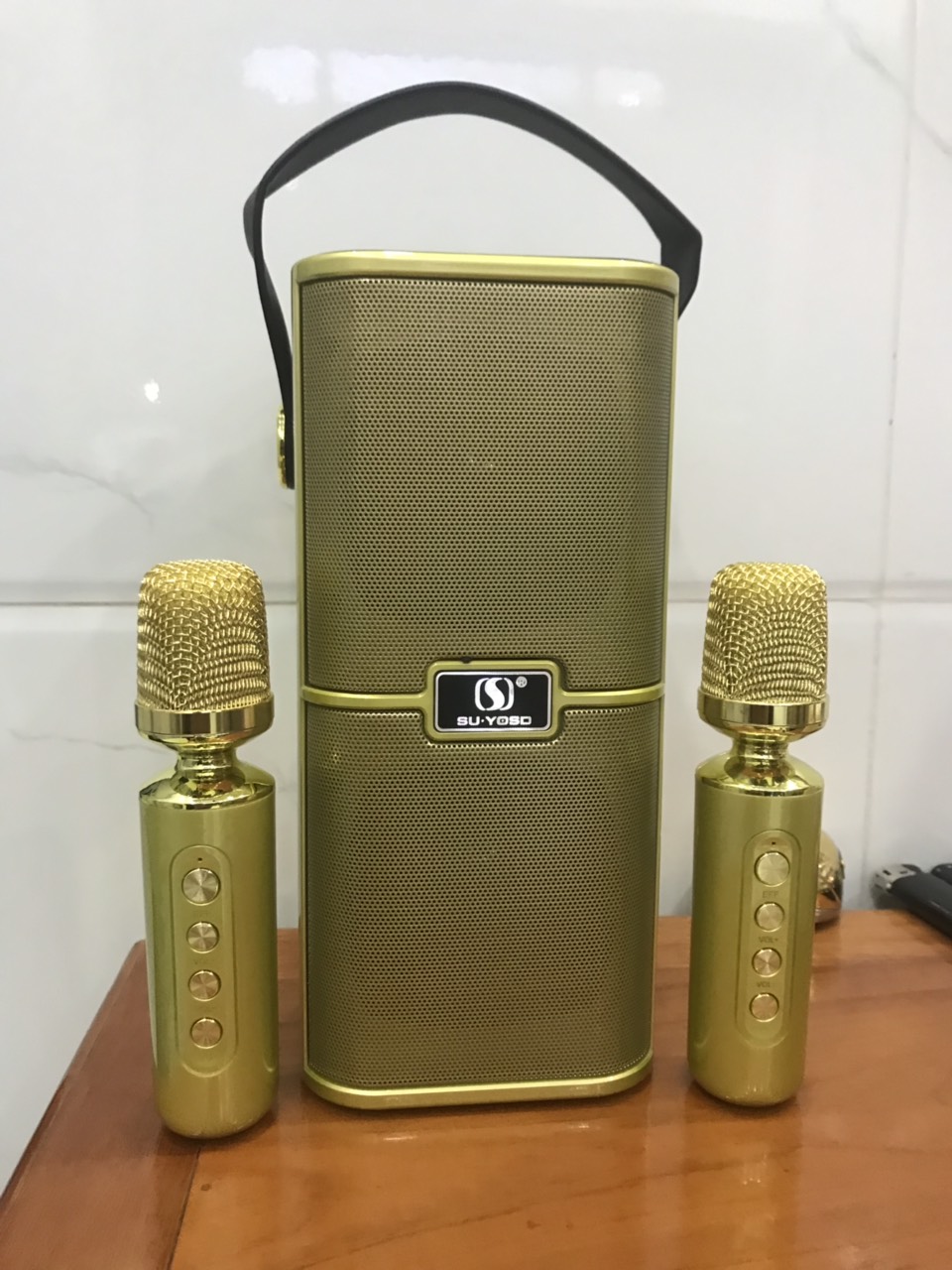 Loa karaoke bluetooth YS218, 2 bass mẫu mới