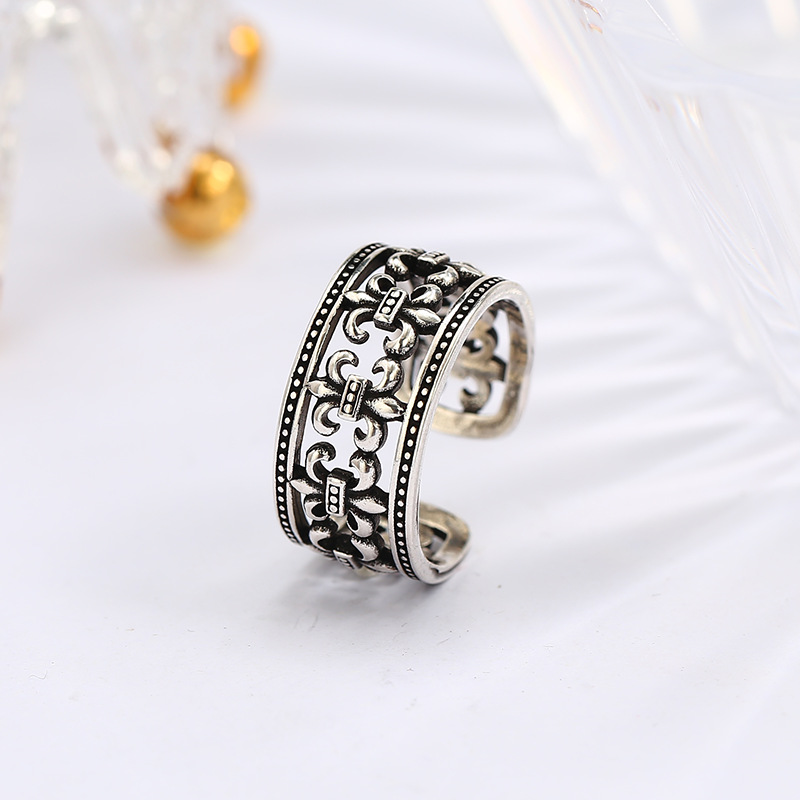 Nhẫn Chrome Heart Anchor mạ bạc 925 cao cấp .