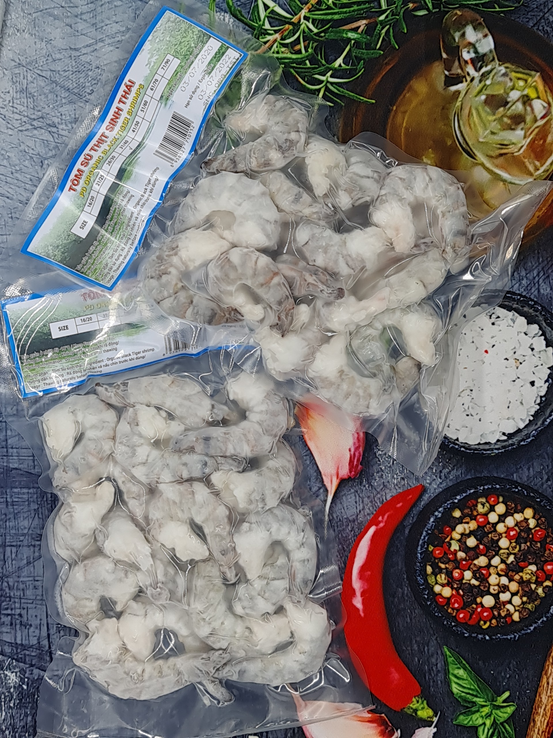 Organic Meaty Tiger Prawns, Size 31/40 - 250g Bag