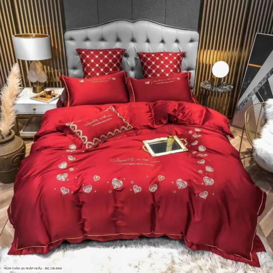BỘ CHĂN GA GỐI LỤA TENCEL 60S THÊU TINH TẾ CAO CẤP