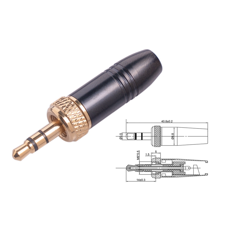 5Pcs Lavalier Lapel Microphone 3.5mm Audio Plug with M6 Internal Thread Internal Thread Cable For-Sony