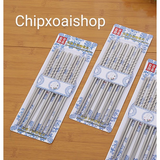 Đũa Inox Vỉ 5 Đôi Đũa