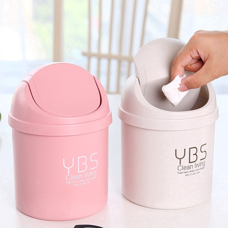 Thùng Rác Mini Để Bàn Có Nắp Đậy Decor Văn Phòng, Bàn Học Xinh Xắn/ Thùng Đựng Rác Mini Bằng Nhựa Siêu Chắc Chắn Siêu Bền Tiện Dụng - Ống Cắm Bút/ , Đựng Bút Trang Trí Bàn