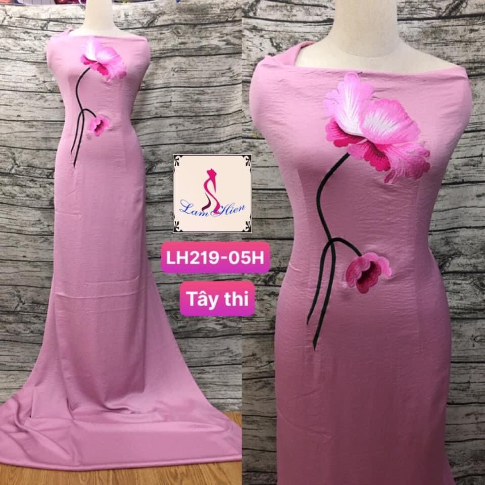 Vải áo dài bông thêu LH219