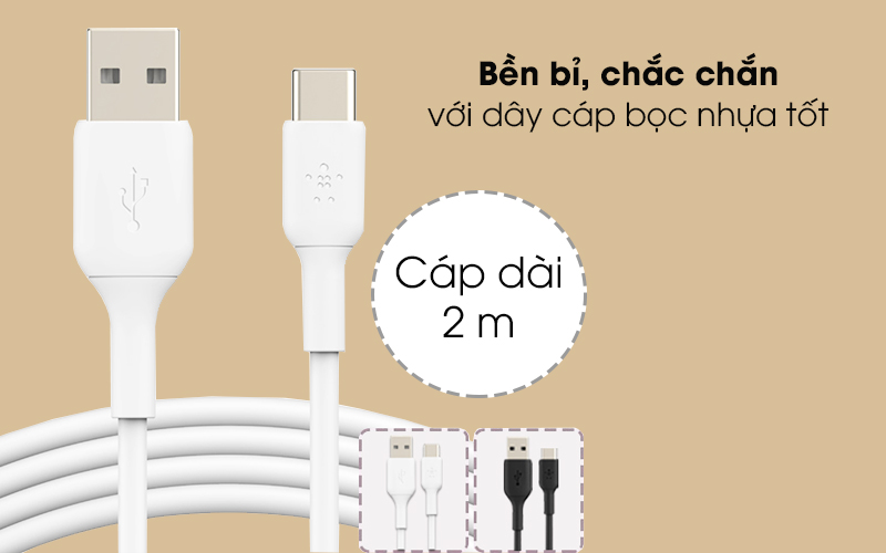 Cáp Type C 2m Belkin CAB001 ( Like New )