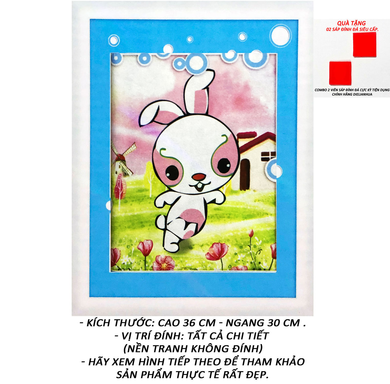 Tranh Đính Đá Tự Làm -Chú Đỏ Đáng Yêu 09 (Kèm Quà Tặng) - Tranh Minh Hiền (TỰ ĐÍNH ĐÁ)