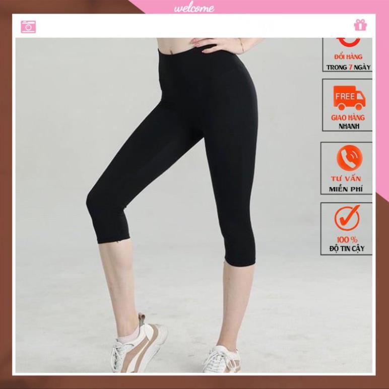 Quần legging ngố nữ lưng cao gen bụng