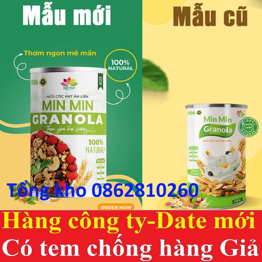 ngũ cốc hạt ăn liền min min minmin granola [hộp 500gram]
