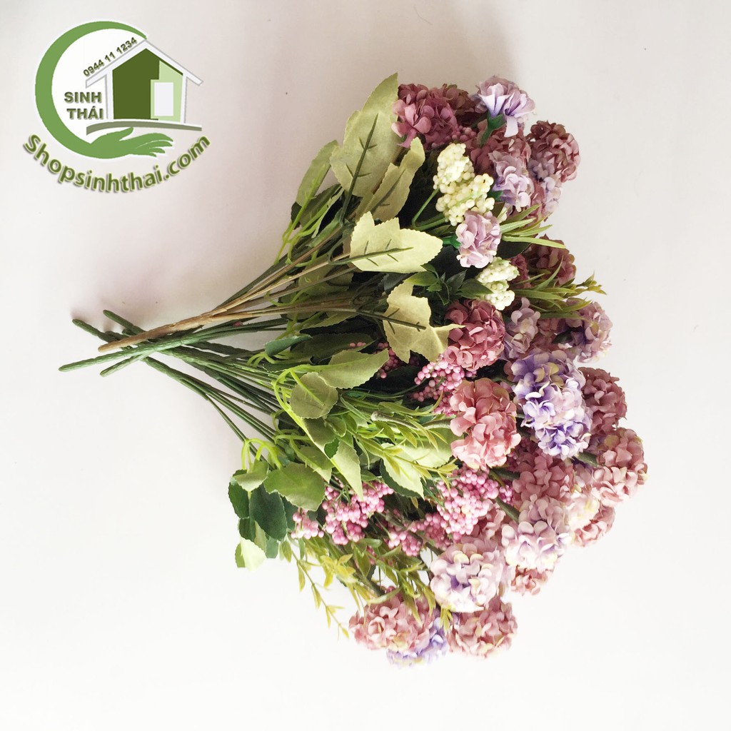 [HCM]Bụi hoa cẩm tú cầu mini màu tím - cao 35cm