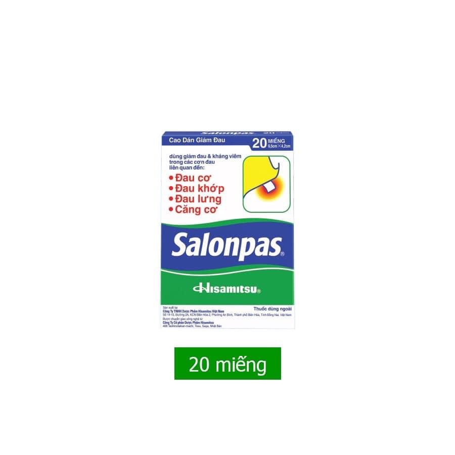 🔷 Cao dán Salonpas giảm đau, kháng viêm (Hộp 40 miếng)