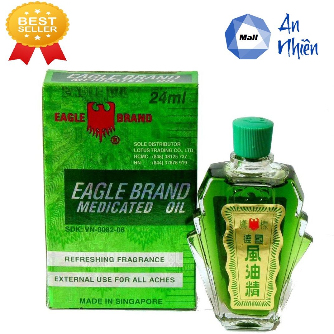 Dầu gió xanh 2 nắp singapore eagle brand - mẫu mới