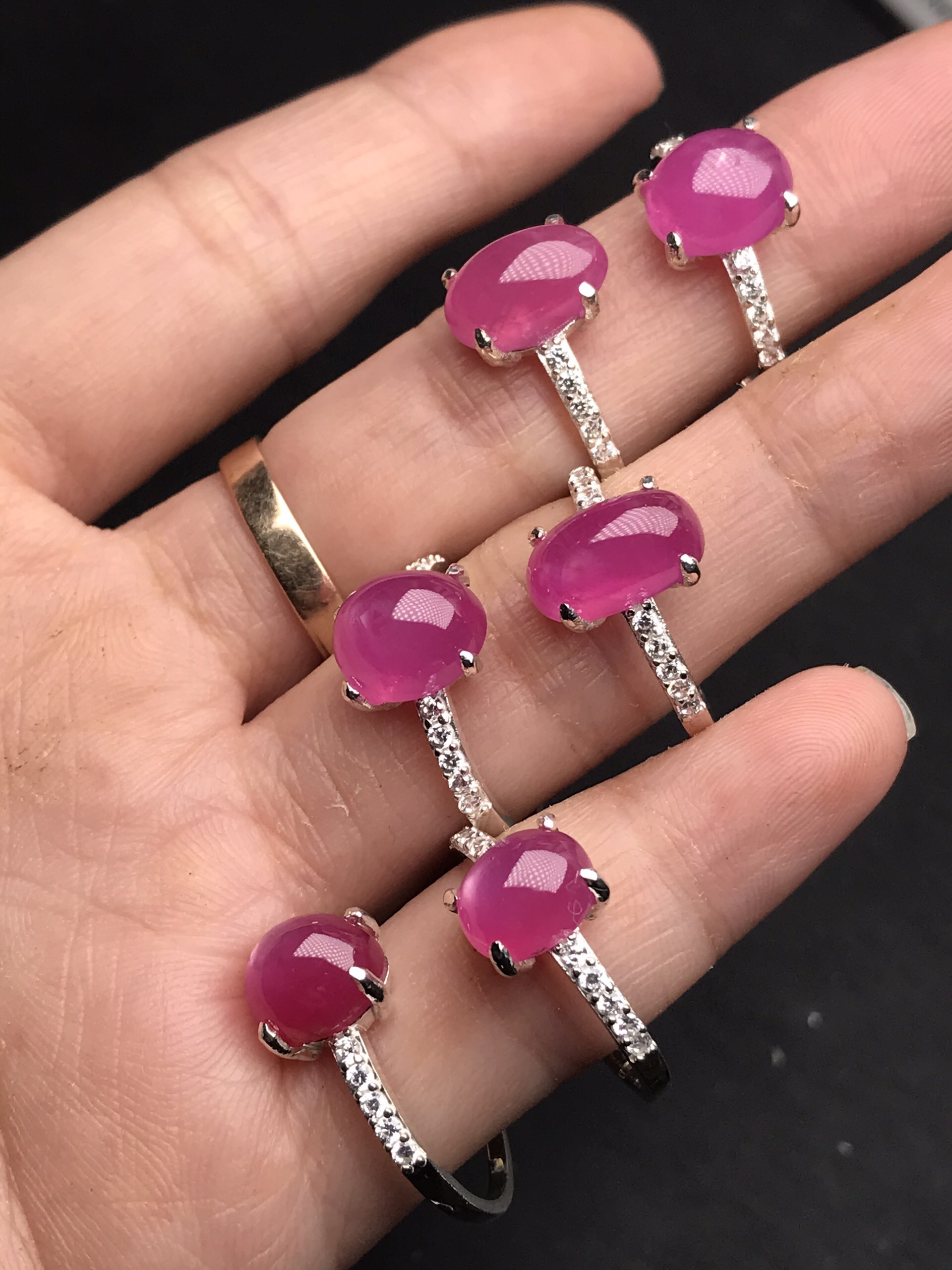 [FreeshipMAX] Nhẫn đá ruby bọc bạc nitay theo yêu cầu quý khách