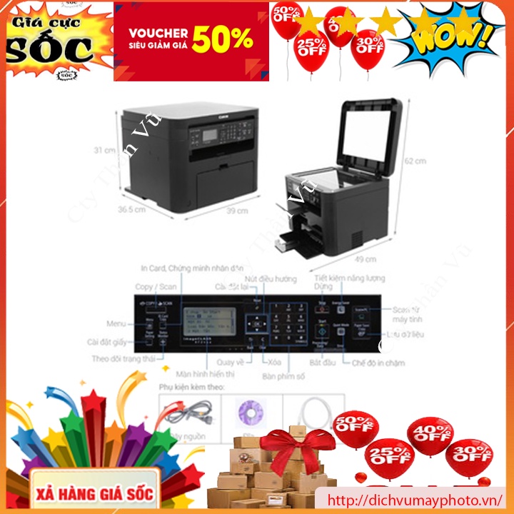 Máy in đa chức năng Canon Laser Shot MF241d in 2 mặt tự động tốc độ in nhanh có bảo hành INECO