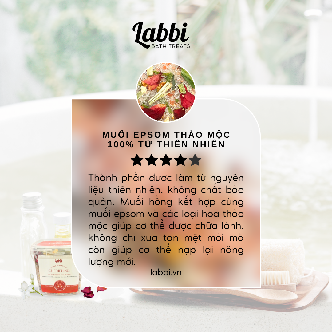 CHERISHING - Muối epsom thảo mộc [Labbi Bathtreats] Epsom herbal salt
