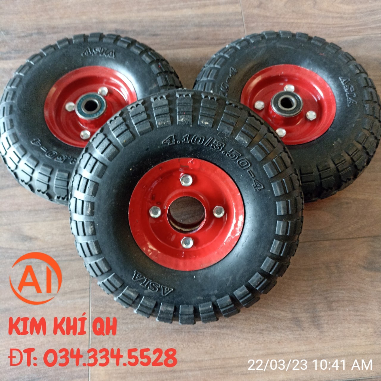 Bánh Xe Cao su Đỏ 25cm - thay thế bánh xe đẩy hàng