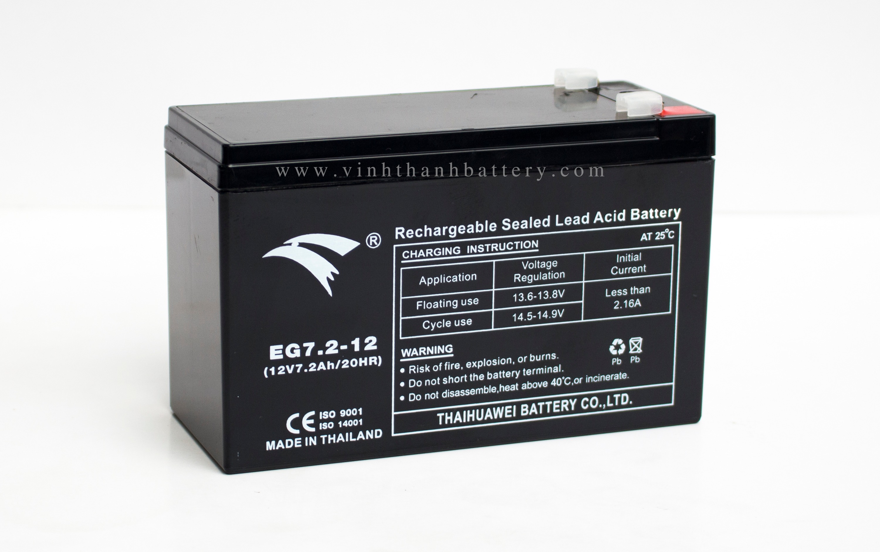 [HCM]Bình ắc quy UPS xe đạp điện trẻ em EAGLE 12V - 7.2Ah (EG7.2-12)