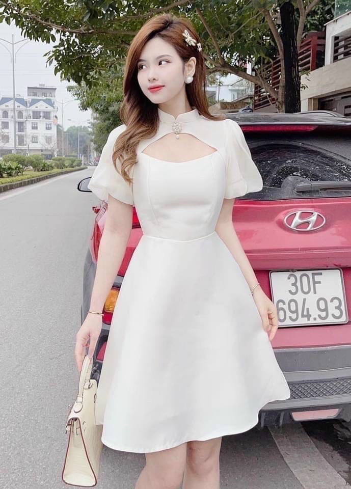 ( Hàng có sẵn) JINLI Đầm trắng đi tiệc 13