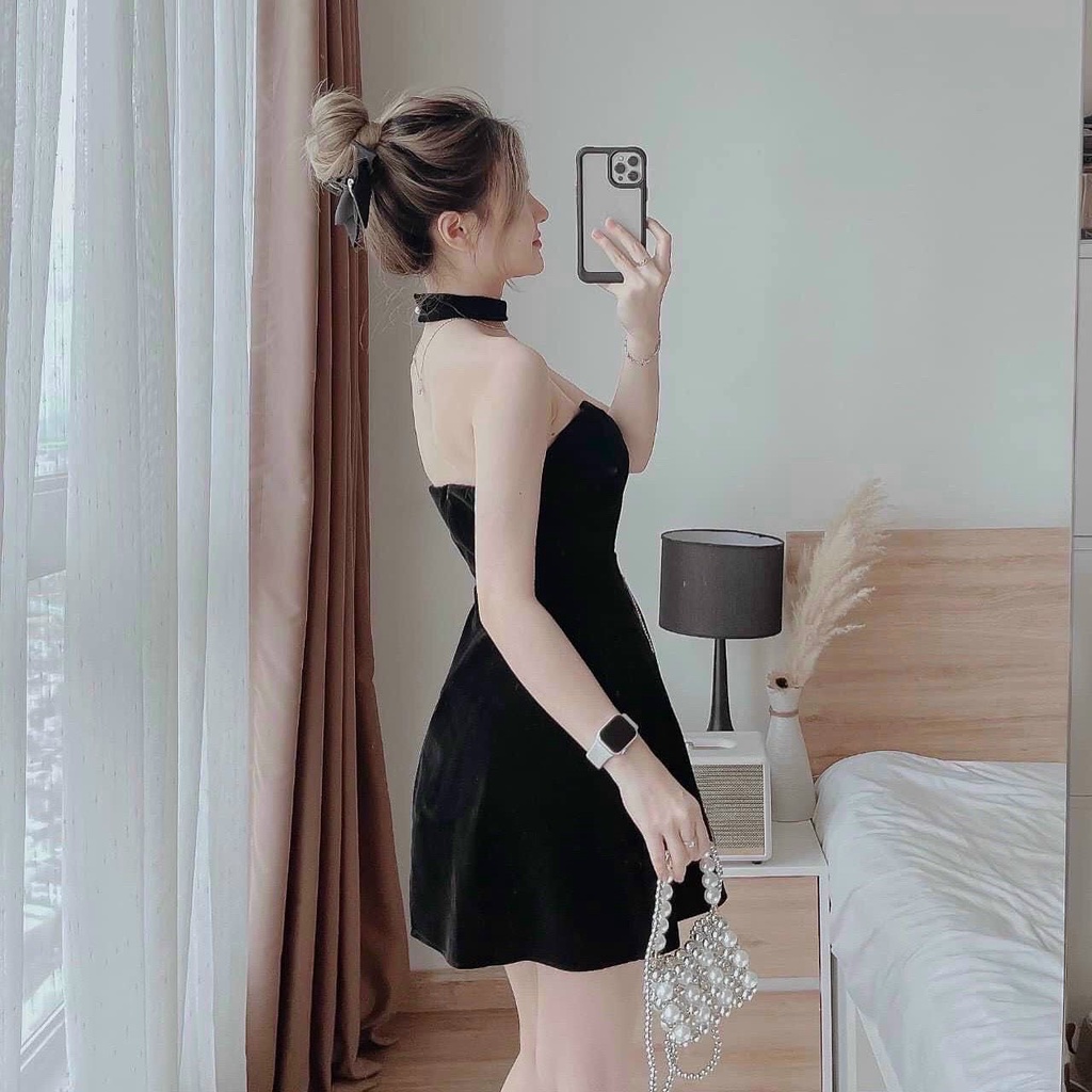 [Gorer Dress] Đầm WAYO nhung cúp ngực jocker cổ sang trọng